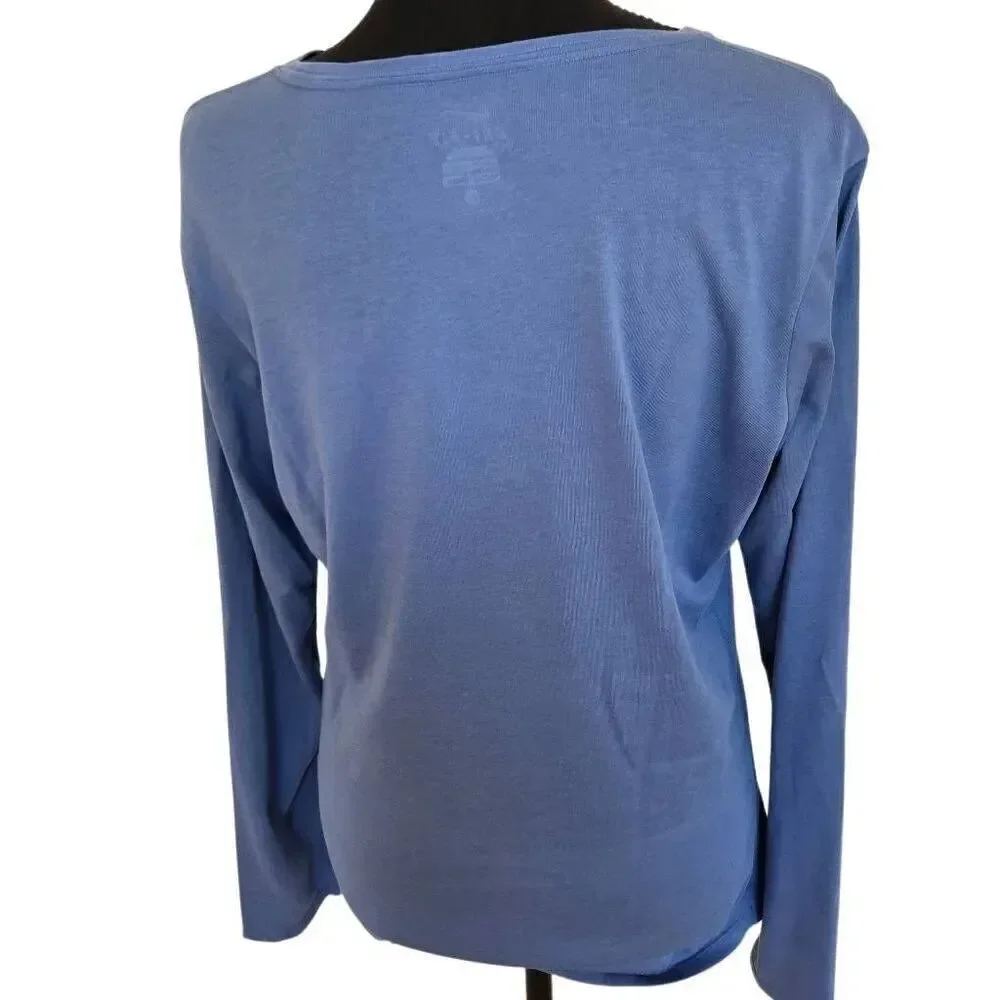 Nike Womens Dri Fit Long Sleeve Tennis Ball Graphic Tee Shirt Size Large